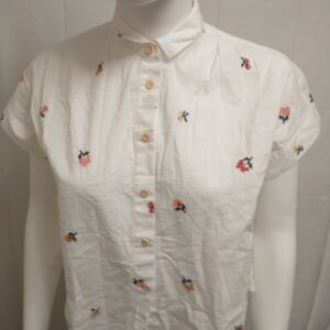 Madewell Floral White Button down